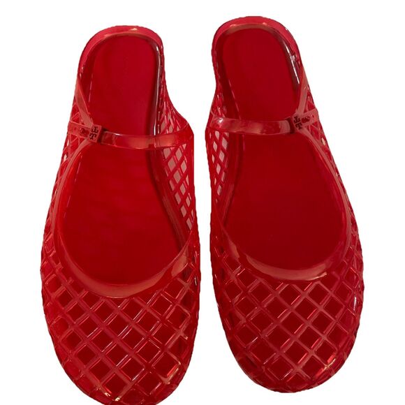 NEW $200 Tory Burch Mellow Mary Jane Jelly Mule Red Women's Size 10 - Picture 5 of 6